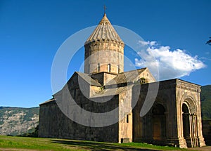 Ancient orthodox stone monastery in Armenia, TatevÂ monastery, made of gray brick